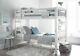 2ft6 X 5ft6 Short Small Single America White Wooden Bunk Bed With Mattresses