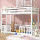 3ft Bunk Beds Kids Toddlers High Sleeper Wooden Bed Frame White Solid Pine Wood