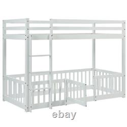 3FT Bunk Beds Kids Toddlers High Sleeper Wooden Bed Frame White Solid Pine Wood