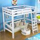 3ft Kids Teens High Loft Bed Safety Guardrail Upper Sleeper Wood Bunk Cabin Beds