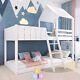 3ft Kids Wooden Bunk Bed Loft Bed Treehouse Mid Sleeper Cabin Bed White Qs