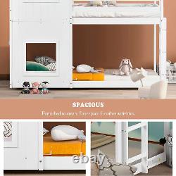 3FT Treehouse Bunk Bed Pine Wood Bed Frame Mid-Sleeper Kids Bed 90x190 cm White