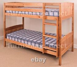 3ft Single, 2ft6 Shorty White, Antique, Natural Pine Bunk Bed + Mattress Options