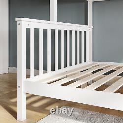3ft Single 4ft6 Double White Triple Bunk Bed Solid Pine Wood Children Bed Frame