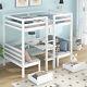 3ft Wooden Storage Bed Frame Bunk Beds Kids Loft Bed High Sleeper With Desk Chairs