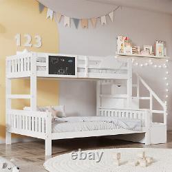 4FT6 Double Kids Bunk Bed 3FT Single Triple High Sleeper Wooden Bed Frame PZ