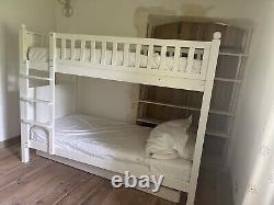 Aspace Wooden Bunk Bed In White Satin. 201cm Long X 100cm Wide