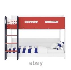 Boys Bunk Bed Blue and White with Glowing Steps and Shelving