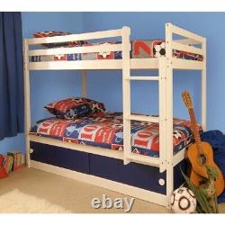 Boys Hamlet Wooden Slide Storage Bunk bed in blue pine wood