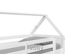 Bunk Bed House Cabin Single Mid Sleeper Kids Unit Wooden Ladder 3FT Single