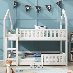 Bunk Bed With Ladder Single 3ft Solid Wooden Kids Bed Frame High Sleeper White