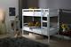 Bunk Bed Wooden Frame Only In White 3ft With Modern Design Single Bed