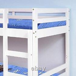 Bunk Bed Wooden Frame Only in White 3ft With Modern Design Single Bed