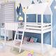 Bunk Beds 3ft Treehouse Loft Bed Kids Mid-sleeper Cabin Bed White Pine Wooden