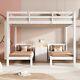 Bunk Beds Triple Bed Pine Wood Bed Frame High Sleeper With Nightstand For Kids Ma