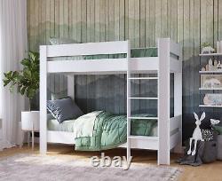 Childrens Child Boy Girl Single Bunk Bed in White or Grey 3ft
