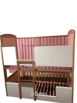 Cot Bunk Bed Solid Wood Wooden White For Kids Children Toddler Junior Unique