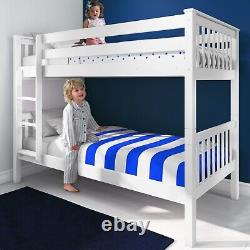 Double Bunk Bed 3FT Single Bed With Stairs For Kids Children Pine Wooden Frame