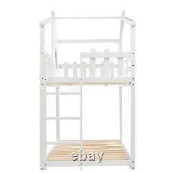 Double Bunk Beds 3ft Single Pine Wood Bed Kids Children Wooden Bed Frame White