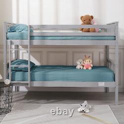 Double Bunk Beds For Kids Children 3ft Single Pine Wood Bed Frame With Mattress