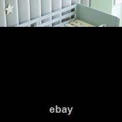 Gemini Bunk Bed Single 3 ft Solid Pine Wood Frame Bedroom Furniture White Grey