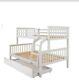 Grey Wooden Bunk Bed Small Double & Single Without Under Bed Draw