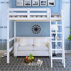 High Sleeper Bunk Cabin Bed 3ft Wooden Bedroom Furniture Kids Bedframe with Ladder