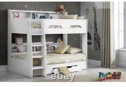 Julian Bowen Orion White Bunk Beds & Storage Drawer and Shelves + one mattress