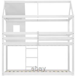 Kids Bunk Bed Frame Treehouse Double High Sleeper Pine Wooden Bed 3FT 90x190cm