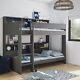Kids Bunk Bed In Grey With Built In Stairs And Shelving