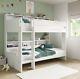 Kids Bunk Bed In White With Built In Stairs And Shelving