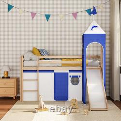 Kids Bunk Beds Mid Sleeper with Ladder Childrens Pine Wooden Bed Frame Cabin Bed