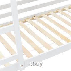 Kids Bunk Beds Wooden Single Size Bed Treehouse Bed Pine Wood Bed Frame White