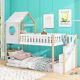 Kids Toddlers Bunk Beds Double Pine Wooden Bunk Beds 3ft Single Size Bed Frame