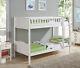 Kids Wooden Bunk Bed Single Frame White Pine With Mattress Option