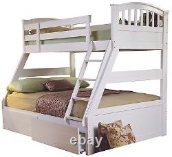 Lavish New Solid Wooden Triple Bunk Bed In White And Oak Finish + Free Delivery