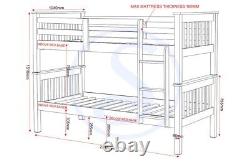 Neptune 3ft Bunk Bed in Grey and Oak Effect Finish With Ladder