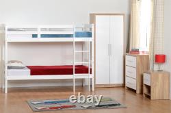 Panama 3' Bunk Bed Wooden Single Size Frame For Kids & Adults Natural Wax