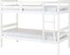 Panama 3ft Bunk Bed White Pine 90cm With Ladder Slatted Base