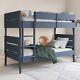Single Bunk Bed Detachable Navy Blue Wooden Scandi Style With Ladder
