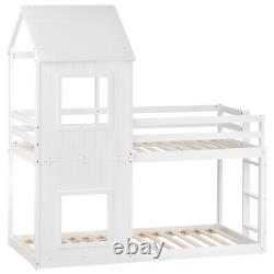 Treehouse 3FT Single Wooden Bunk Bed Frames High Sleeper For Kids Teens Adults