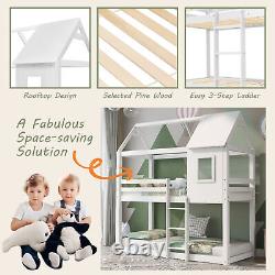 Treehouse Single Bunk Beds Wooden Cabin Bed 3ft Kids Sleeper for Kids Canopy