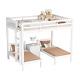 Triple Bunk Bed 4ft6 Double Kids Pine Wooden Bed Frame In White With 70x140 Cm Bed