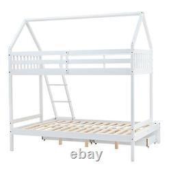 Triple Bunk Beds 3ft Single 4ft6 Double Bed Kids High Sleeper Wooden Bed Frame