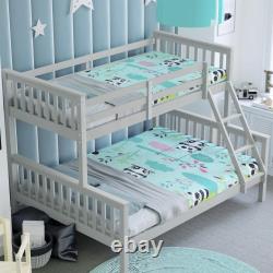 Triple Sleeper Bunk Bed Solid Pine Single Double Kids Children Detachable Bed