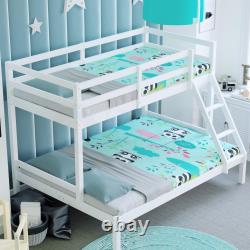 Triple Sleeper Bunk Bed Solid Wood Frame Kids Childrens Double Single 3FT 4FT6