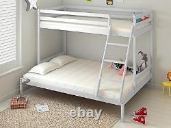Triple Sleeper Bunk Bed Solid Wooden Frame Kids Double & Single 4FT6 3FT Grey