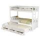 Triple Sleeper Bunk Bed White Wooden Bunk Bed With 3 Storage Drawers And Trundle