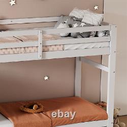 Triple Sleeper Kids Bunk Bed 3FT Wooden Frame with Trundle Bed & Chest of Drawers