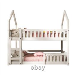 White Bed Frame Wooden Single Bed Kids Bunk Beds Treehouse Bed Pine Wood Room